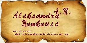 Aleksandra Momković vizit kartica